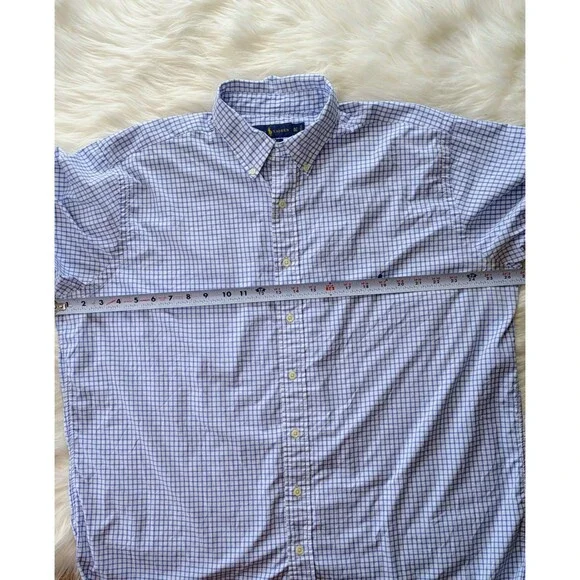 Polo Ralph Lauren Shirt Mens XLT Blue  Gingham Performance Button Down Shirt - Picture 5 of 11